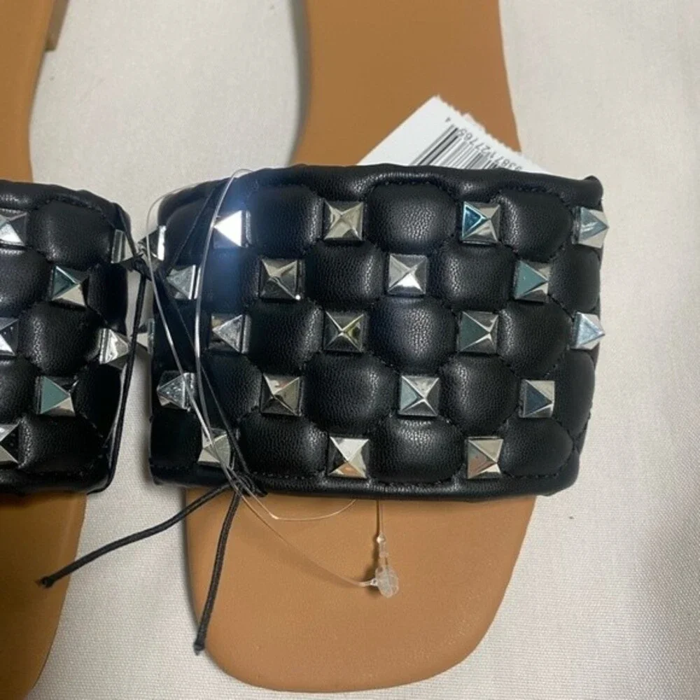 new stud sandal black pyramid triangle flip flop 7 olivia miller rock punk